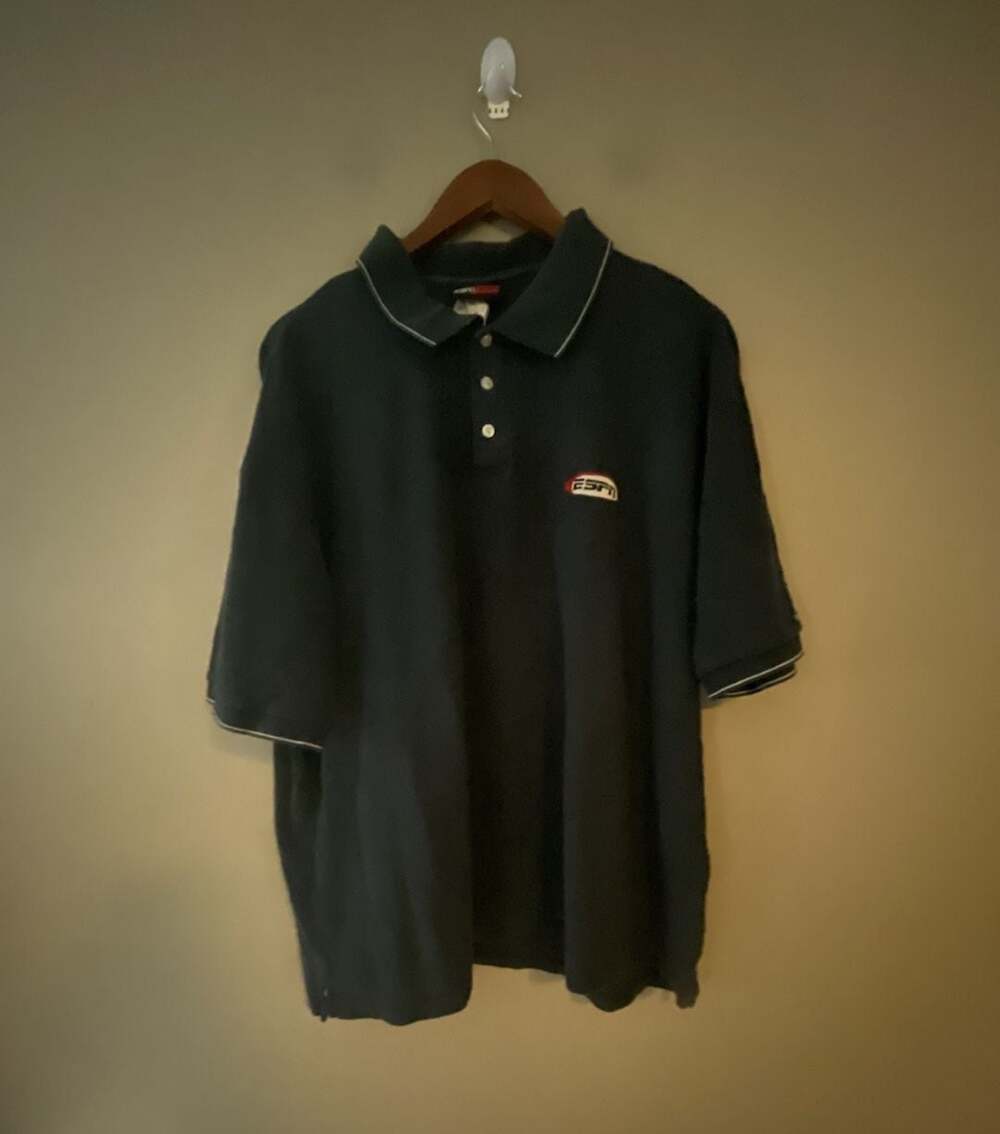 Vintage ESPN Zone Navy Blue Polo Shirt with Embroidered Logo Men's XXL